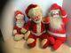 Lot Of 3 Vintage 1940's-1950's Christmas Santa Claus Plush Stuffed Dolls