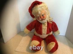 Lot of 3 Vintage 1940's-1950's Christmas Santa Claus Plush Stuffed Dolls