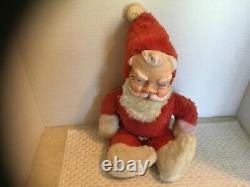 Lot of 3 Vintage 1940's-1950's Christmas Santa Claus Plush Stuffed Dolls