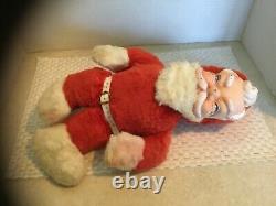 Lot of 3 Vintage 1940's-1950's Christmas Santa Claus Plush Stuffed Dolls