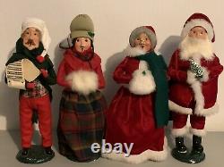 Lot of 7 VINTAGE 1980s Byers Choice Carolers Family Santa & Mrs. Claus Drummer