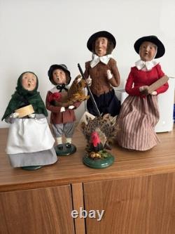 Lots of 4 Thanksgiving Byer Choice Carolers Figurines