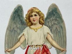 Lovely Large Antique German Angel Diecut Scrap Stand 1915 Lovely Large Antique German Angel Diecut Scrap Stand 1915