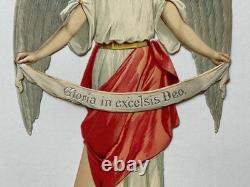 Lovely Large Antique German Angel Diecut Scrap Stand 1915 Lovely Large Antique German Angel Diecut Scrap Stand 1915
