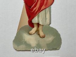 Lovely Large Antique German Angel Diecut Scrap Stand 1915 Lovely Large Antique German Angel Diecut Scrap Stand 1915
