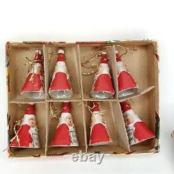 MCM Christmas Santa Claus Bell Ardalt Made In Japan Set Of 8 With Box 1950s