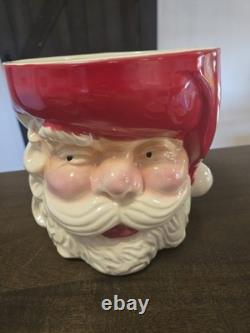 MCM Santa Claus Punch Bowl Set. 8 Cups. Vintage. Christmas