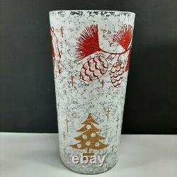 MCM West Virginia Glass Christmas Snowy Day Set Of 8 Hi Ball Drinking Glasses