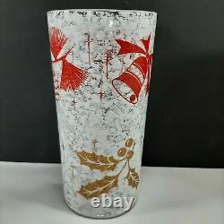 MCM West Virginia Glass Christmas Snowy Day Set Of 8 Hi Ball Drinking Glasses
