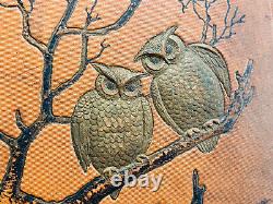 MEGA RARE 1876 Antique Halloween Scrapbook Album Cover Moon Owls Bats WOW