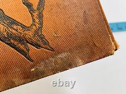 MEGA RARE 1876 Antique Halloween Scrapbook Album Cover Moon Owls Bats WOW