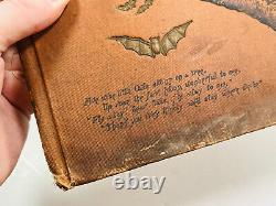 MEGA RARE 1876 Antique Halloween Scrapbook Album Cover Moon Owls Bats WOW