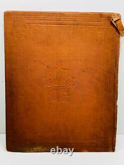 MEGA RARE 1876 Antique Halloween Scrapbook Album Cover Moon Owls Bats WOW