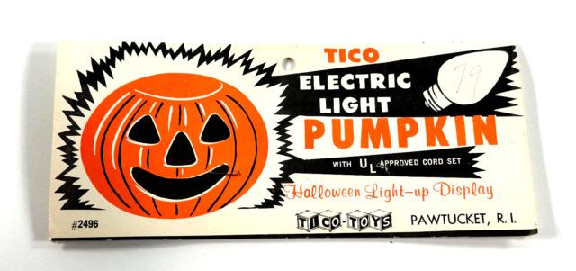 Mega Rare Tico Toys Halloween Electric Light Pumpkin Package Header