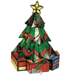 MEYDA TIFFANY Stained Glass Lighted CHRISTMAS TREE Lamp Lighted Sculpture
