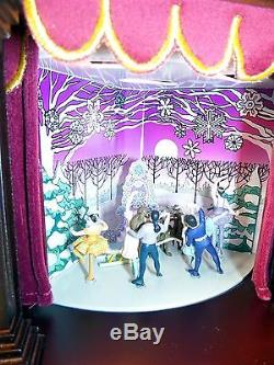 MR CHRISTMAS Gold Label NUTCRACKER SUITE BALLET Animated Wood Music Box
