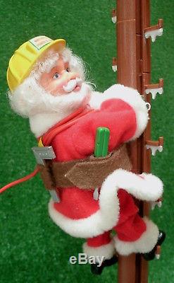 MR CHRISTMAS NORTH POLE POWER LIGHT Animated stepping Santa Lineman 1996 holiday