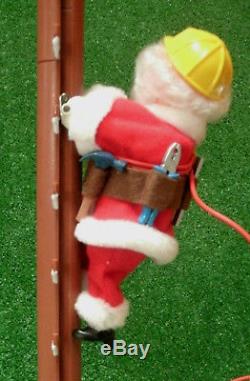 MR CHRISTMAS NORTH POLE POWER LIGHT Animated stepping Santa Lineman 1996 holiday