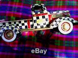 MacKenzie Childs COURTLY CHECK Large METAL FARM TRUCK NEW CHRISTMAS DECOR