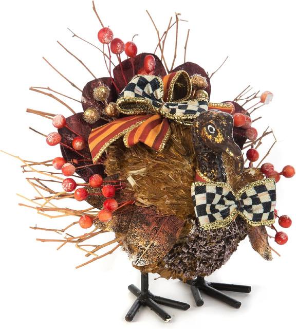 Mackenzie Childs Harvest Turkey, Thanksgiving Turkey Decor, Centerpiece Figurine
