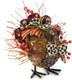 Mackenzie Childs Harvest Turkey, Thanksgiving Turkey Decor, Centerpiece Figurine