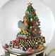 Mackenzie-childs Snow Globe Christmas Courtly Check Farm Truck-enamel Cup/saucer