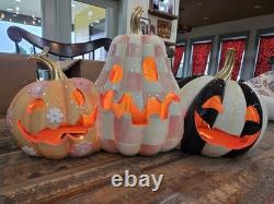 Mackenzie-Childs Hocus Pocus Illuminated Jack O' Lantern Trio
