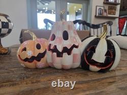 Mackenzie-Childs Hocus Pocus Illuminated Jack O' Lantern Trio