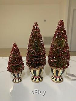 Mackenzie-Childs Lot Of 3 Sugarplum Bottle Brush Trees Christmas Decoration RARE