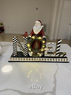 Mackenzie-Childs NOEL Mantel Piece Lighted Santa Christmas Decoration RARE NIB