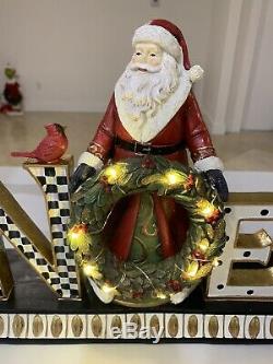 Mackenzie-Childs NOEL Mantel Piece Lighted Santa Christmas Decoration RARE NIB