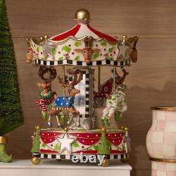 Mackenzie Childs Patience Brewster Dash Away musical rotating Carousel NEW n box