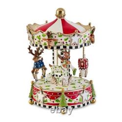 Mackenzie Childs Patience Brewster Dash Away musical rotating Carousel NEW n box