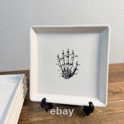 Magenta RAE DUNN 8.5Square Plate Skeleton Hand Set Of 6