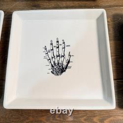 Magenta RAE DUNN 8.5Square Plate Skeleton Hand Set Of 6