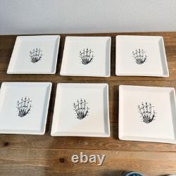 Magenta RAE DUNN 8.5Square Plate Skeleton Hand Set Of 6