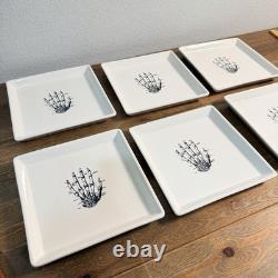 Magenta RAE DUNN 8.5Square Plate Skeleton Hand Set Of 6