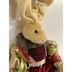 Mark Roberts Collection Plush Velvet Sitting Jester Bunny Rabbit Large 24