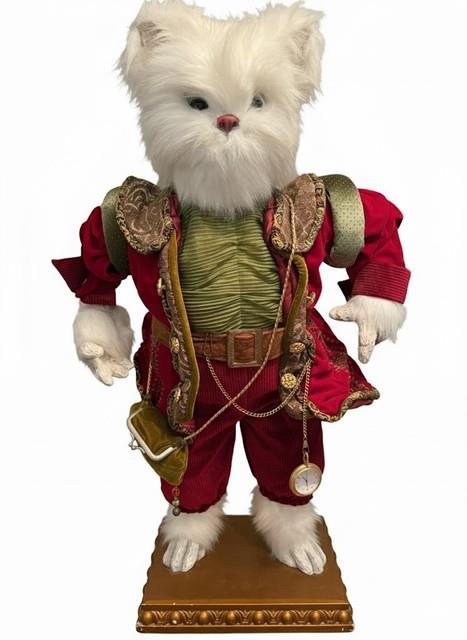 Mark Roberts Victorian Cat Anthropomorphic Statue Sir Puurcy Handmade Art Wood