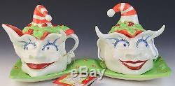 Mark Switzer Silvestri Christmas Creamer Sugar Bowl Switzer Swimbles Elf Set NWT