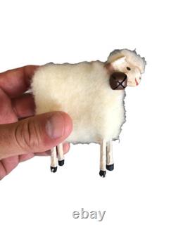 Match Stick Set of 7 Sheep Handmade Christmas Decoration Wooly Shepherd Pasture