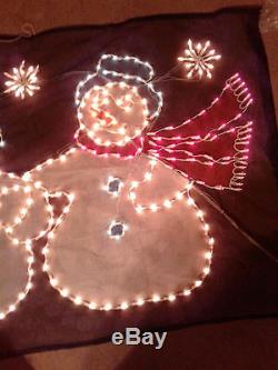 Merry Motions Holiday Greetings Banner Rare Snowman Big Christmas Decoration