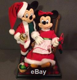 Mickey & Minnie Mouse TELCO Motionette Santa & Mrs. Claus Rocking Chair Disney