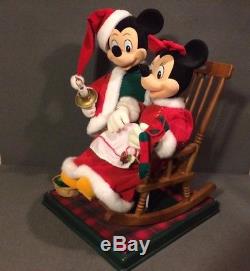 Mickey & Minnie Mouse TELCO Motionette Santa & Mrs. Claus Rocking Chair Disney