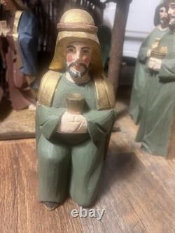 Midwest Imports, Carved Wood 11 Pc Large Nativity Set With Manger Midwest Imports, Carved Wood 11 Pc Large Nativity Set With Manger