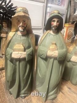 Midwest Imports, Carved Wood 11 Pc Large Nativity Set With Manger Midwest Imports, Carved Wood 11 Pc Large Nativity Set With Manger