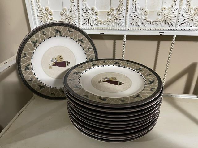 Mikasa Arabella Holiday Christmas Salad Plates(12) 8.25 Ca204 Flying Angel