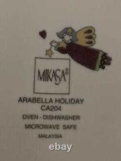 Mikasa Arabella Holiday Christmas Salad Plates(12) 8.25 CA204 Flying Angel