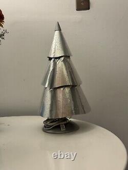 Mirro Style Illuminated Aluminum Christmas Tree Corded 17.5 Punched Metal