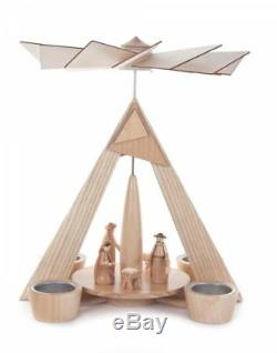 Modern Nativity German Tea Light Pyramid